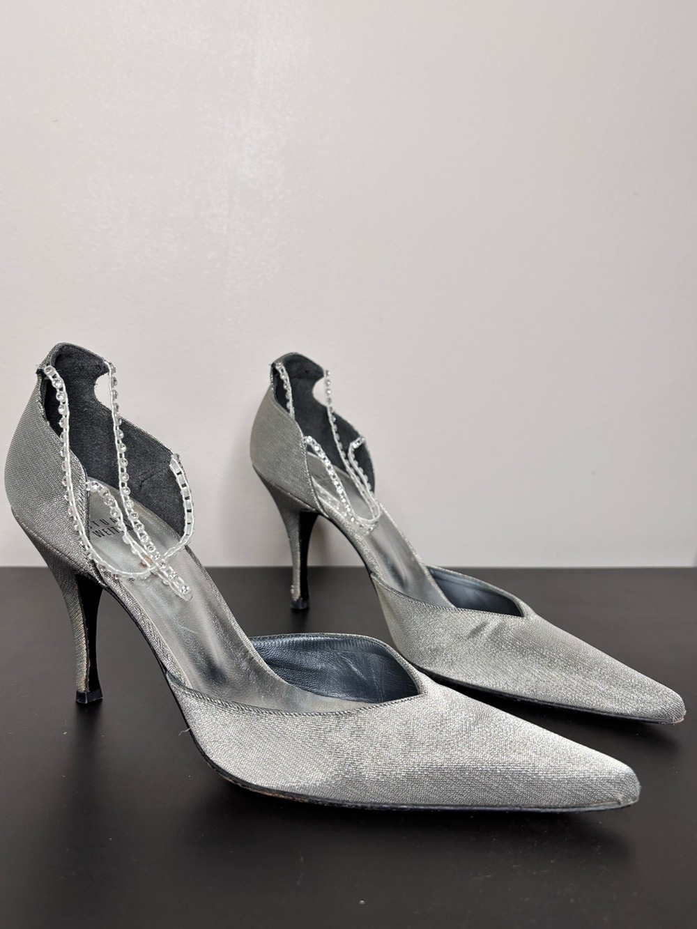 Stuart Weitzman Silver Stilettos Size 8